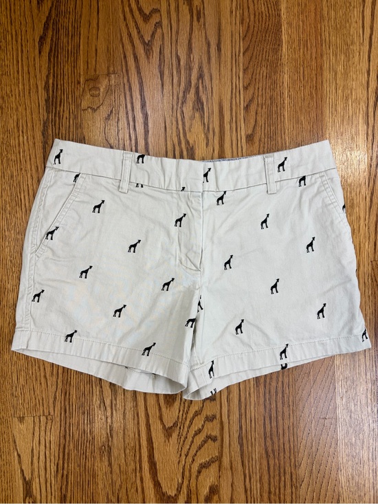 British Khaki Pants - British Khaki 4" Khaki Shorts with Black Giraffe Embroidery (4)